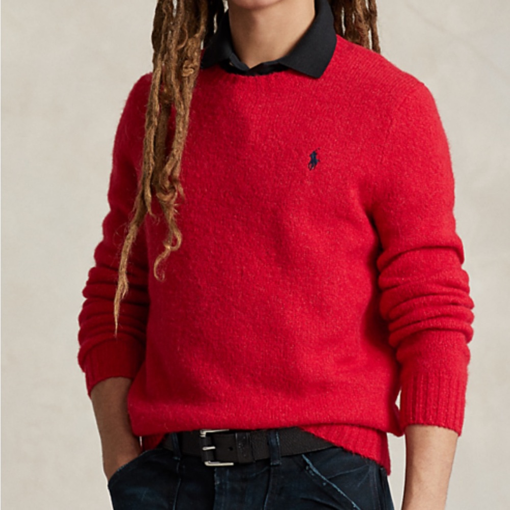 POLO RALPH LAUREN
Men's Fuzzy Wool-Blend Sweater
Red xl